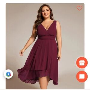 Ever Pretty Burgundy Midi Dress